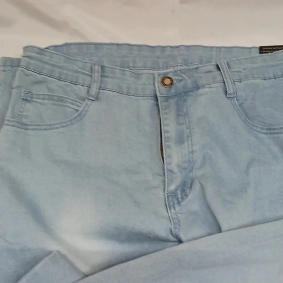 NWT Qazel Vorrlon Men's Blue Skinny Jeans Stretch Washed Slim Fit Pencil Pants - Picture 6 of 7